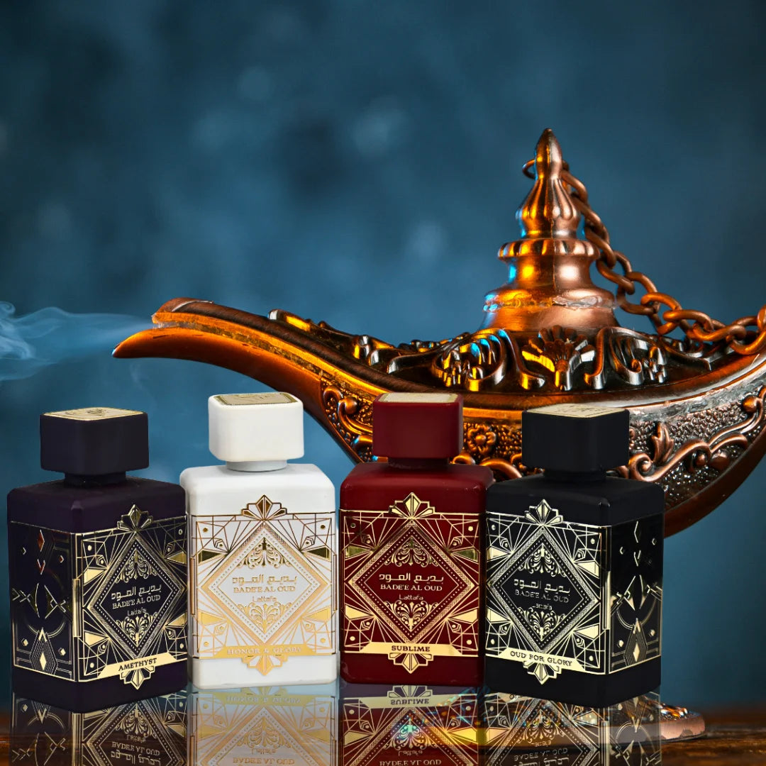 Bade'E Al Oud for Glory,Badee Al Oud Amethyst,Bade'E Al Oud Sublime & Bade’E Al Oud Honor & Glory EDP - 100Ml (3.4 Oz) by  Perfumes